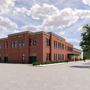 Rendering of the side approach to the new CA/CTEC ofrom Dumont
